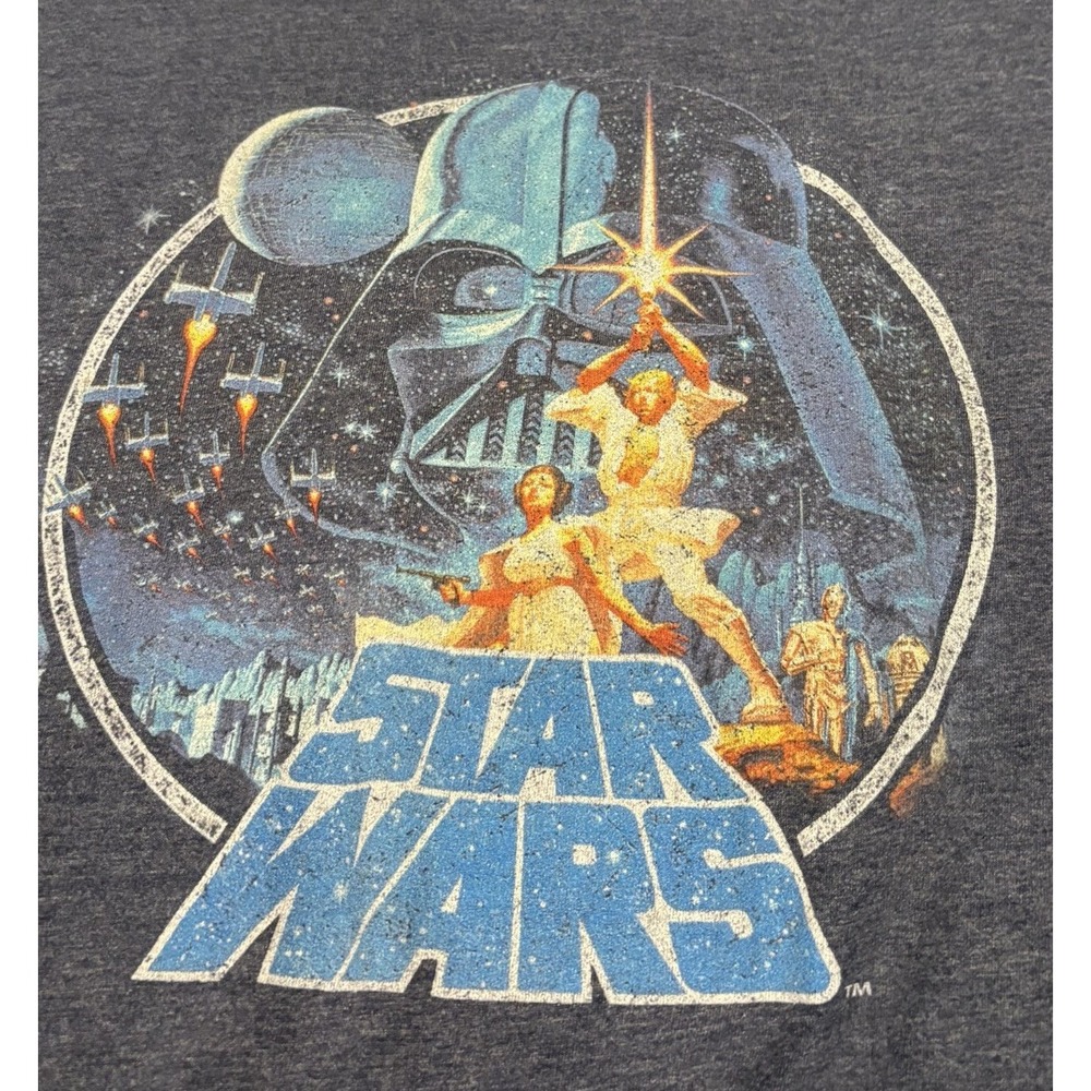 Star Wars A New Hope Movie Poster Art Zuni T-Shirt Men's 4XL Blue Circle Logo